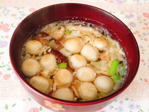 白玉麩と卵の吸い物